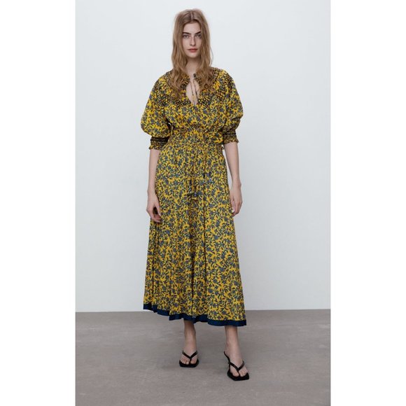Robe Longue Zara Patchwork Manches Longues - Style Boho Festival - Taille XS
